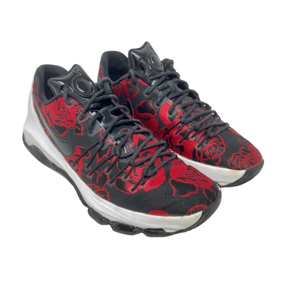 Nike KD8 EXT Red Floral Men's 8 1/2 Black Sneakers 1035:J.4.5 - Picture 5 of 10